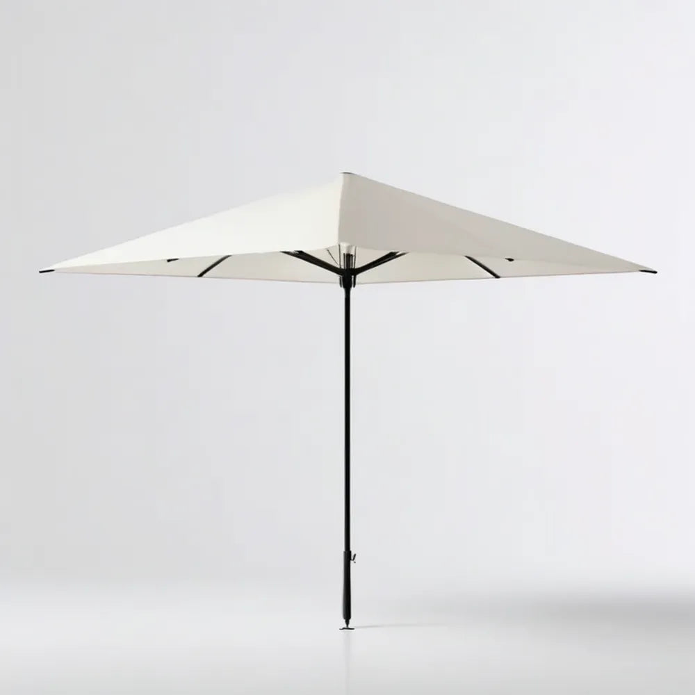 Kwadratowy parasol ogrodowy kremowy 250 x 250 cm z czarnym stalowym masztem