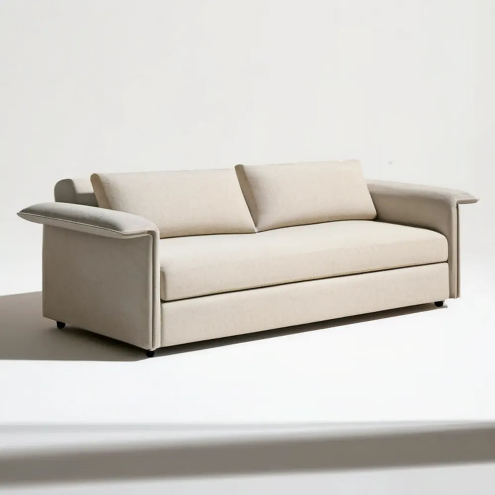 Trzyosobowa sofa tapicerowana kremowa 220 x 95 x 85 cm