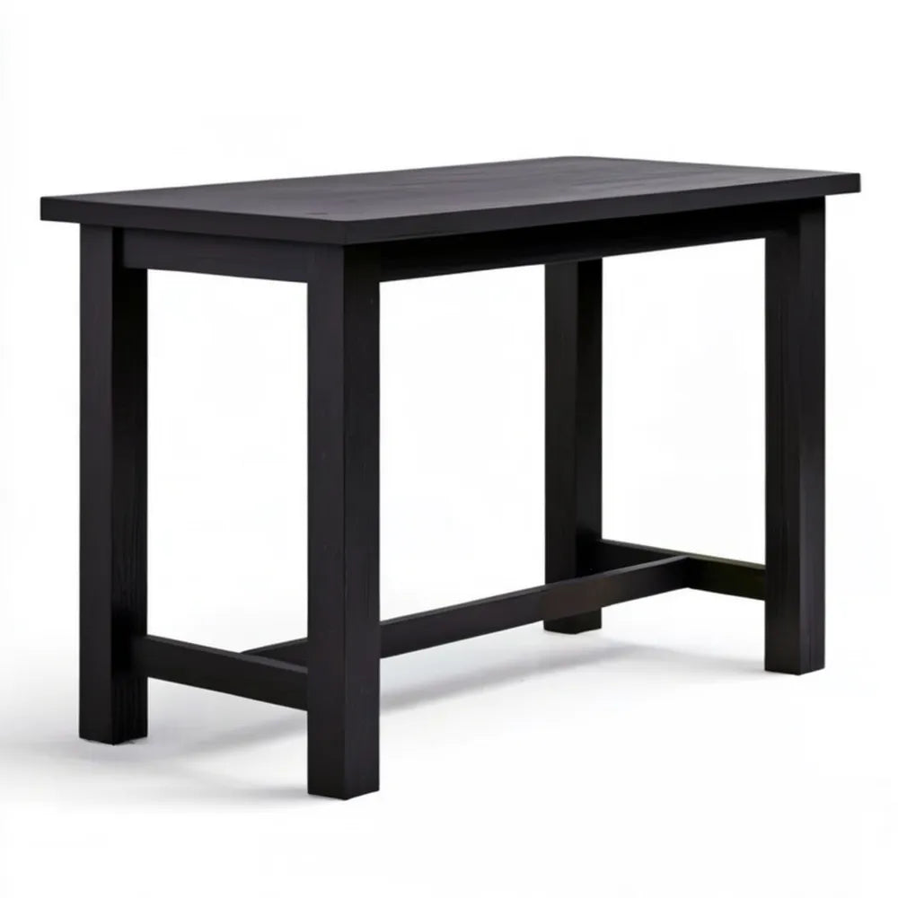 Czarny stolik konsolowy z litego drewna sosnowego, 120 x 40 x 74 cm