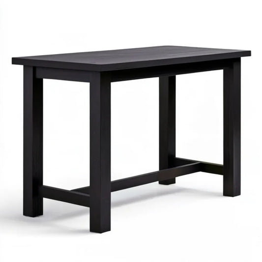 Czarny stolik konsolowy z litego drewna sosnowego, 120 x 40 x 74 cm