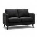 Czarna sofa 2-osobowa z tkaniny poliestrowej 140 x 82 x 84 cm
