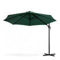 Boczny parasol z wysięgnikiem ciemnozielony/czarny, ośmiokątny Ø 300 cm, wysokość 245 cm
