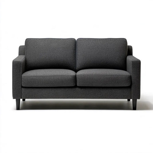 Dwuosobowa sofa grafitowa z czarnymi nogami, 140 x 80 x 85 cm
