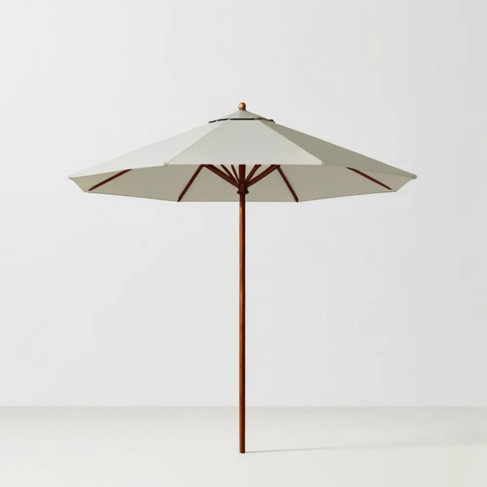 Drewniany parasol ogrodowy beżowo-brązowy, ośmiokątny, 270 x 250 cm