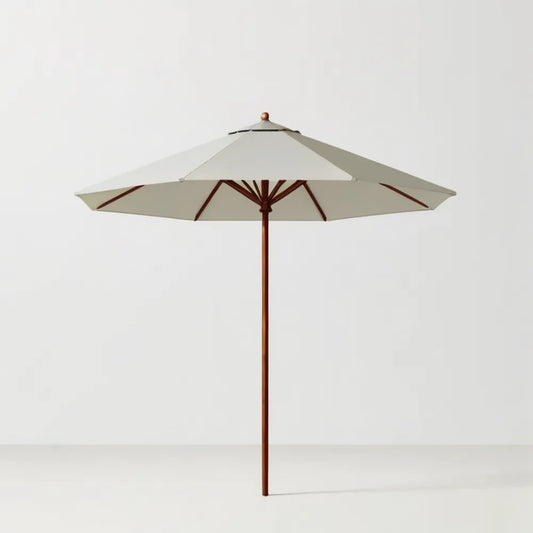 Drewniany parasol ogrodowy beżowo-brązowy, ośmiokątny, 270 x 250 cm