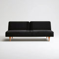 Czarna sofa trzyosobowa z tapicerką poliestrową i bukowymi nogami 200 x 85 x 85 cm