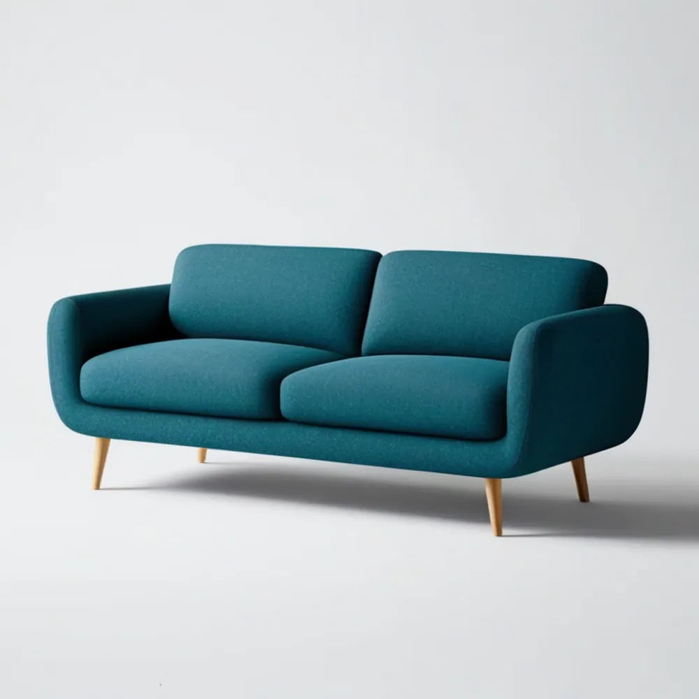 Turkusowa sofa dwuosobowa z tapicerką poliestrową 160 × 85 × 82 cm