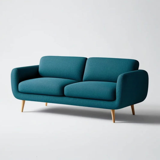 Turkusowa sofa dwuosobowa z tapicerką poliestrową 160 × 85 × 82 cm
